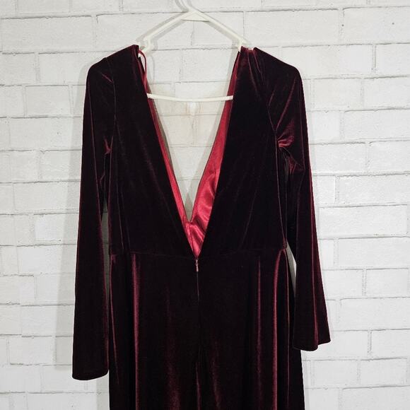 Anthropologie's Jenny Yoo Collection Burgundy Velvet Gown - Picture 9 of 12